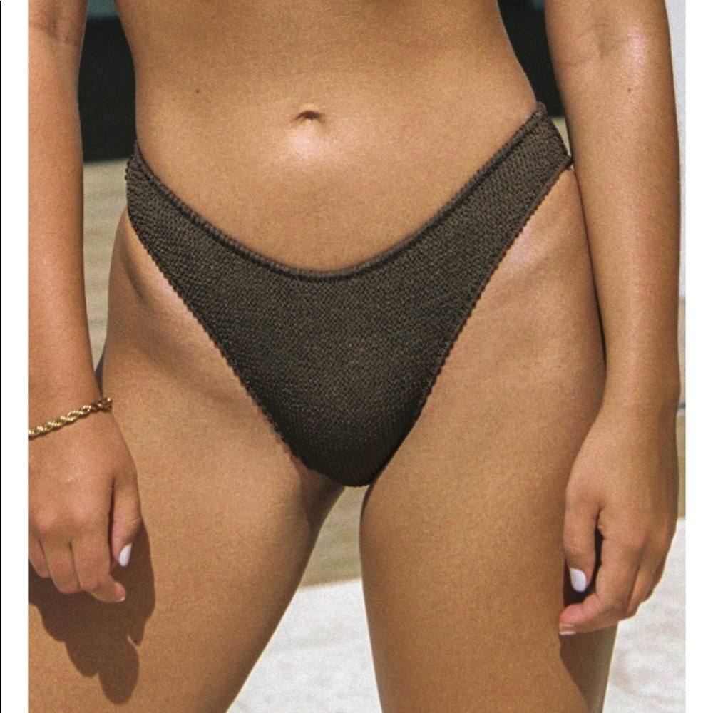 Moana Swim | Piper Crinkle Bottom — Mocha Crinkle bathing suit bottom